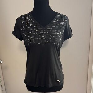 Puma Women's Black Short Sleeve athletic Tee